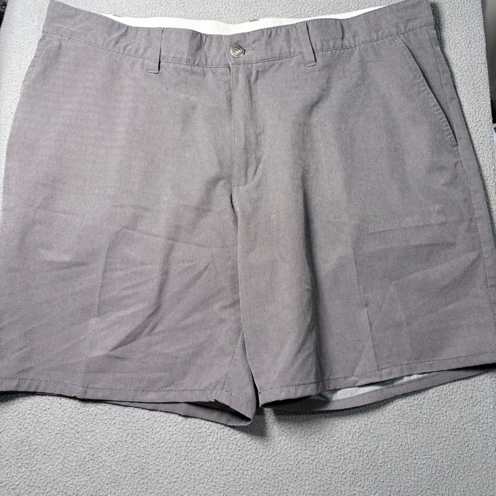 Adidas Golf Shorts Herringbone Performance Gray Stretch Men's Size 38